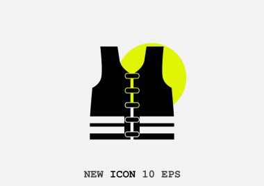 Can yeleği web simgesi, basit anahat vektör çizim