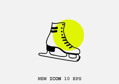 minimal grafik Web simgesi, paten ayakkabı vektör illüstrasyon