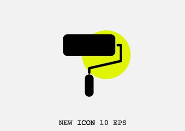 minimal grafik Web simgesi, boya silindiri vektör Illustration