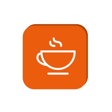 minimal grafik Web simgesi, kahve bardağı vektör illüstrasyon 