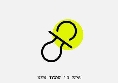 Basit emzik simgesi, anahat vektör çizim