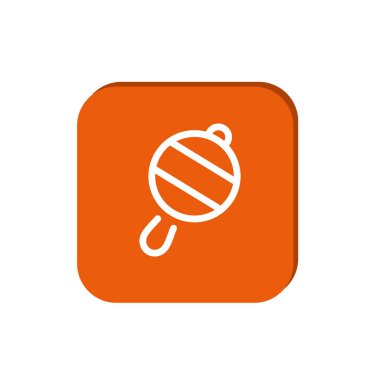 Icône de hochet de bébé simple, contour vector illustration