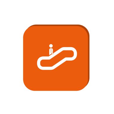 minimal grafik Web simgesi, yürüyen merdiven üzerinde insan vektör Illustration 