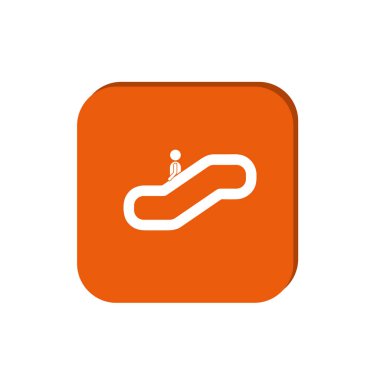 minimal grafik Web simgesi, yürüyen merdiven üzerinde insan vektör Illustration 