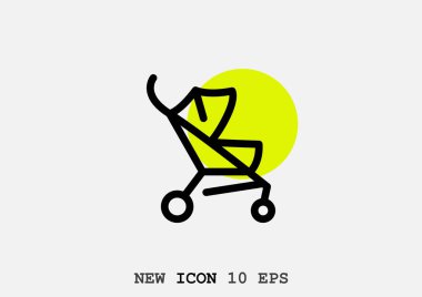 Bebek arabası anahat web simgesi