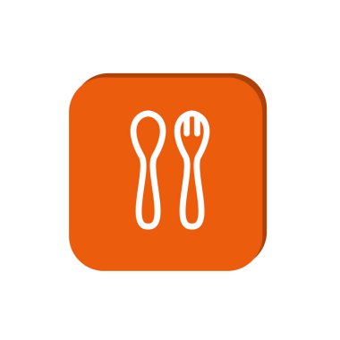minimal grafik Web simgesi, kaşık ve çatal vektör Illustration 