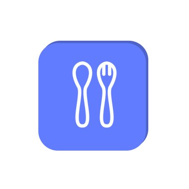 minimal grafik Web simgesi, kaşık ve çatal vektör Illustration 
