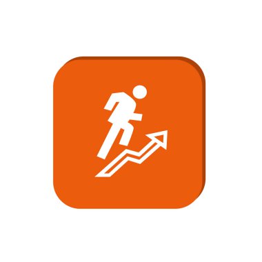  işadamı tırmanma düz simgesi, vektör, illüstrasyon.