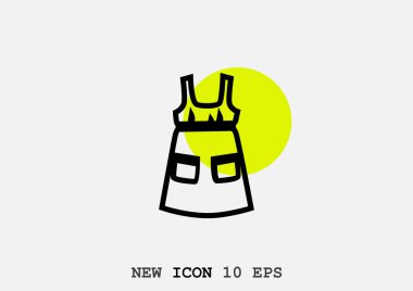 basit, en az grafik vektör illüstrasyon kadın elbise 