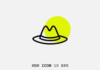 basit, en az grafik vektör illüstrasyon şapka 