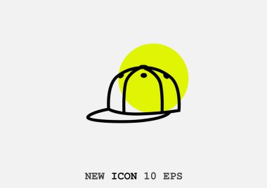 basit, en az grafik vektör illüstrasyon Cap Şapka 