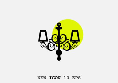 basit, en az grafik vektör illüstrasyon asılı avize