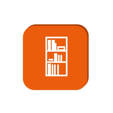 Kitaplık Düz Simgesi