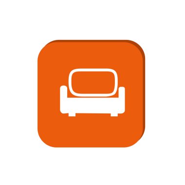 minimal grafik Web simgesi, rahat kanepe vektör illüstrasyon 