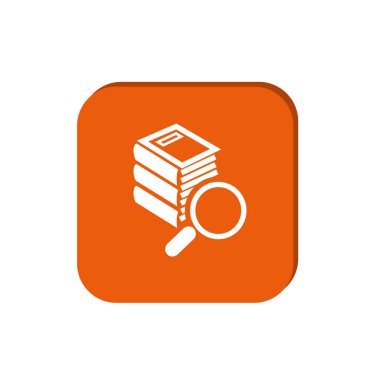 kitap yığını ve büyüteç cam vektör çizim