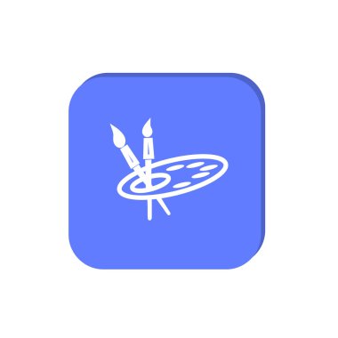 Boya fırçaları paletle sanat