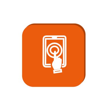 vektör illüstrasyon insan parmak dijital tablet ekranı, dokunmadan simgesi 