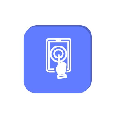 vektör illüstrasyon insan parmak dijital tablet ekranı, dokunmadan simgesi 