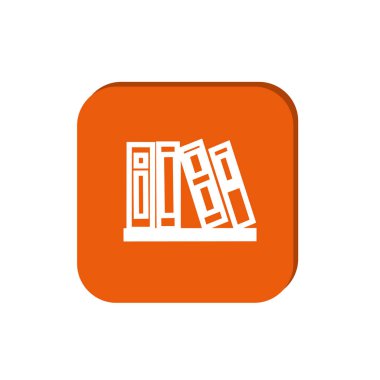 kitap raflarında, basit en az simge vektör çizim 