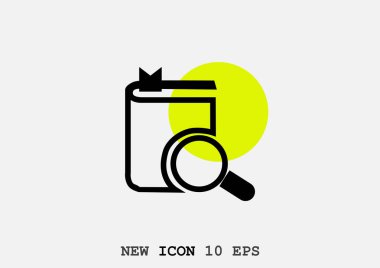 vektör çizim defteri ve büyüteç cam