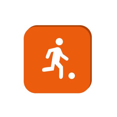 grafik vektör çizim topu, futbol ve futbol anlayışı ile çalışan kişi simgesi 