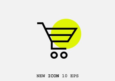 alışveriş sepeti işareti minimalist vektör illüstrasyon 