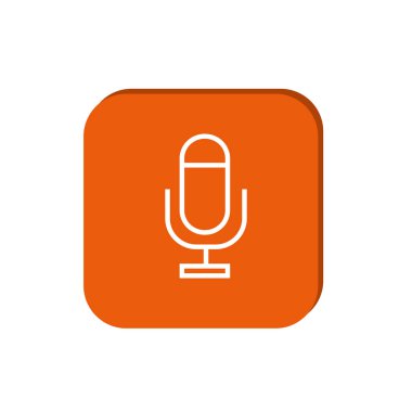 minimal grafik Web simgesi, mikrofon vektör Illustration 