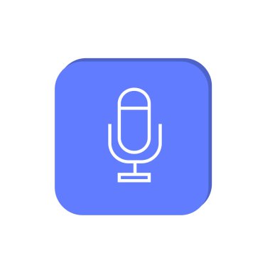 minimal grafik Web simgesi, mikrofon vektör Illustration 