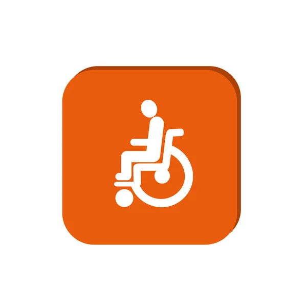 Niepełnosprawnych Wózku Proste Ikona Profil Ilustracja Wektorowa — Wektor stockowy