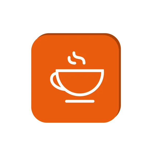 Минимальная Графическая Веб Иконка Векторная Иллюстрация Чашки Кофе — стоковый вектор