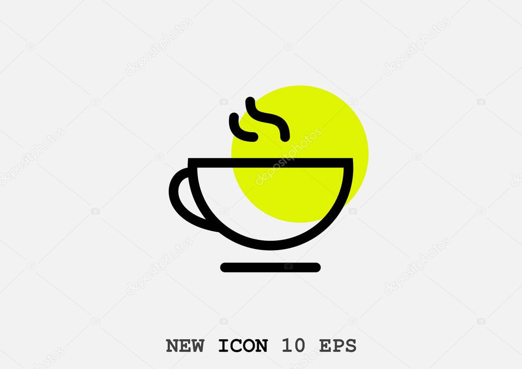 minimal graphic web icon, vector illustration of coffee cup 