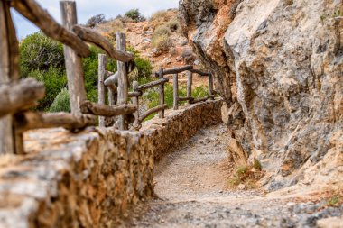 Preveli plaj avuç içi parkıyla adada Crete, Yunanistan .