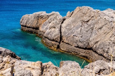 İnanılmaz Ammoudi Beach Crete Island, Yunanistan