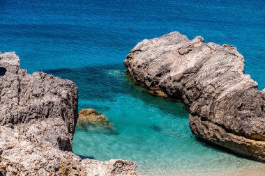 İnanılmaz Ammoudi Beach Crete Island, Yunanistan