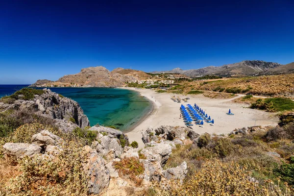 Удивительный пляж Афауди на острове Крит, Греция — стоковое фото