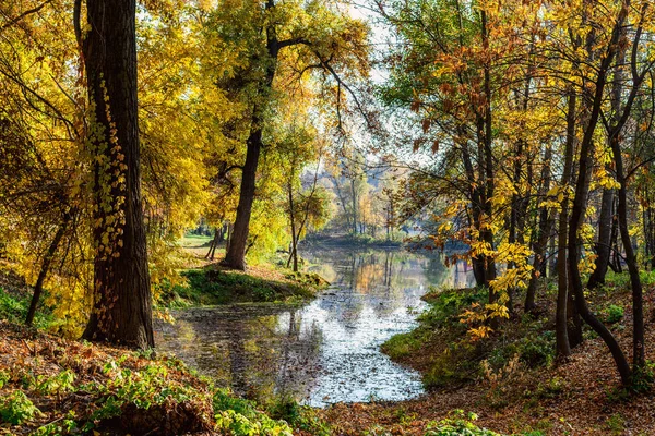 Осенний Пляж Киеве Гидропарке — стоковое фото