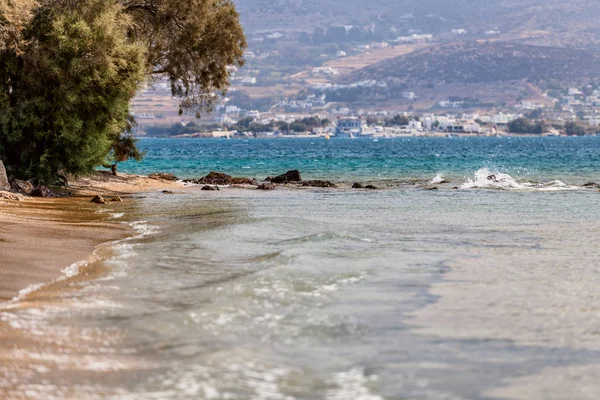 Hermosa Naturaleza Isla Antiparos Grecia Con Agua Azul Cristalina Vistas — Foto de Stock