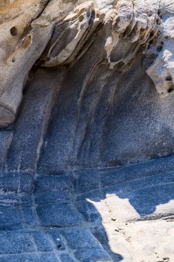 Ünlü Kolymbitres plaj ve büyük taşlar: Paros, Yunanistan. Cyclades Adası