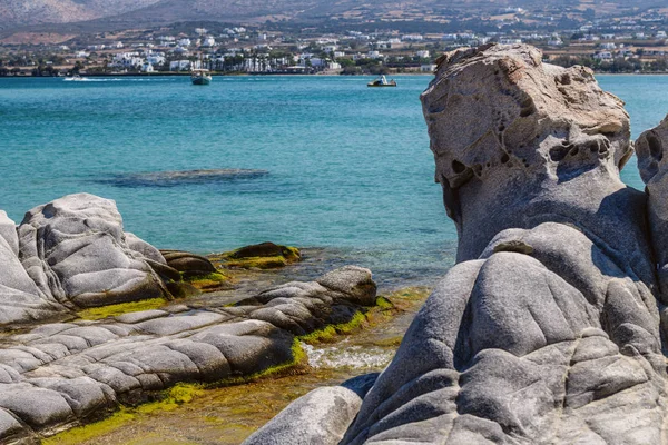 Praia Kolymbitres Famosa Pedras Grandes Paros Greece Ilha Das Cíclades — Fotografia de Stock