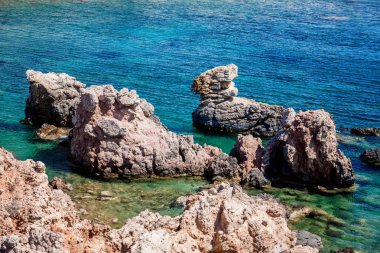 Paros Adası, Yunanistan kayalık deniz manzaraları