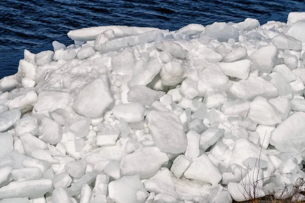 First days of spring on Kyiv sea near Vyshgorod, Ukraine