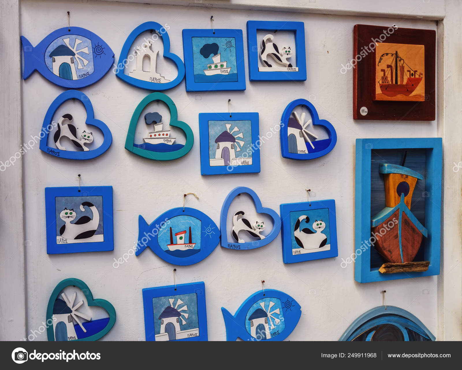 Greek Souvenirs Paros Island Greece Stock Editorial Photo © sipailova