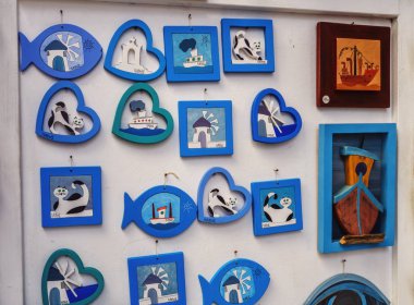 Greek souvenirs at Paros island, Greece clipart