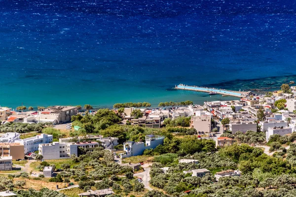 Piękny widok na kreteńskie plaże z góry na wyspie Kreta, Grecja — Zdjęcie stockowe