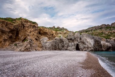 Rodos adasında Antonius kraliçe plaj yakınında Uzun plaj, Yunanistan. Dodekanes