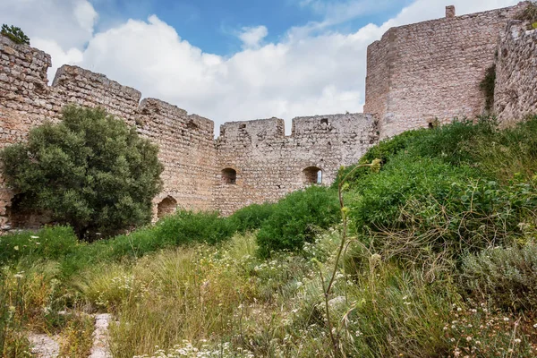 De ruïnes van het oude Kritinia-kasteel op het eiland Rhodos, Griekenland — Stockfoto