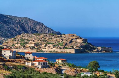 6.25.2013 - Elounda tepeleri spinalonga adasında manzara, Girit adası, Yunanistan