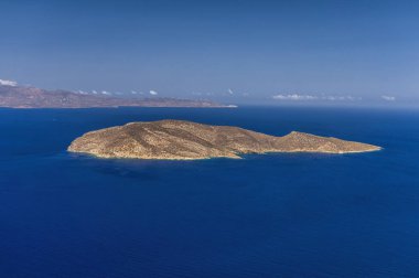 Girit adasının Malavras plajına muhteşem manzara ve manzara, Yunanistan