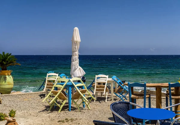 Taverne grecque à Mochlos sur l'île de Crète, Grèce — Photo