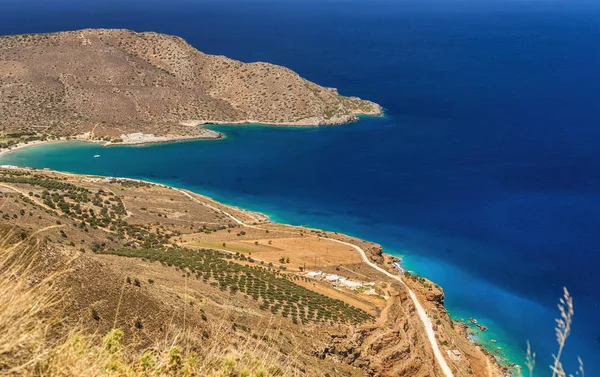 Amazing landscape and view to Malavras beach of Crete island, Greece — Stock Photo, Image